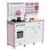 Cozinha de brincar em madeira PETMEX Paula para criança Rosa Branco com elementos de abertura