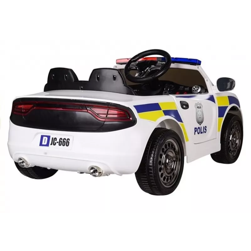 PETMEX Carro de polícia a pilhas para criança branco