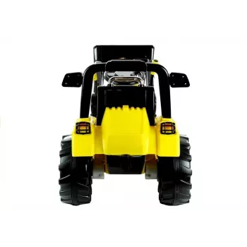 Escavadora trator elétrico para criança PETMEX ZP1005 com pá móvel, Amarelo