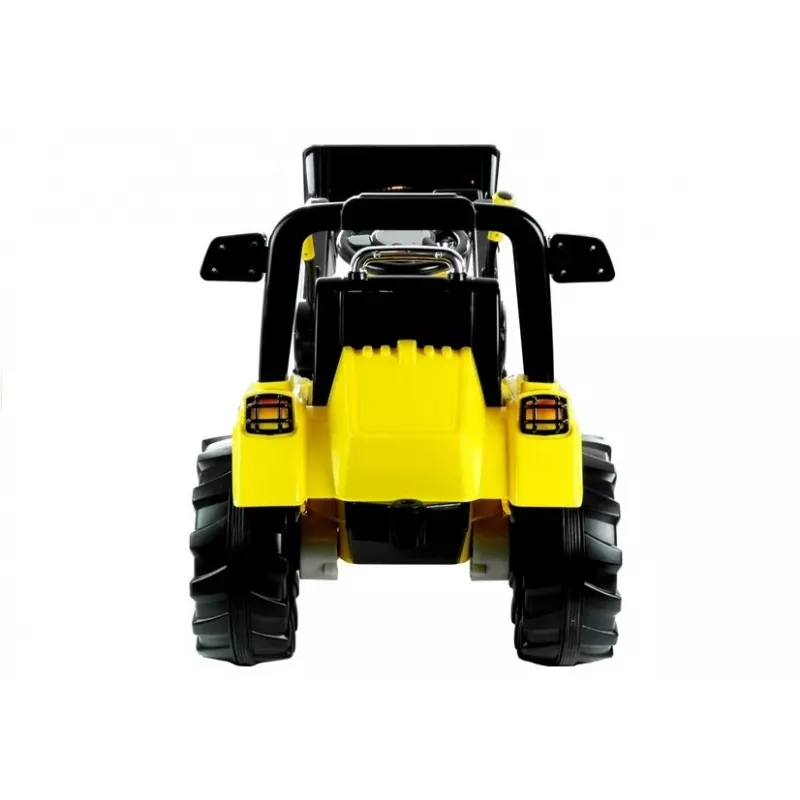Escavadora trator elétrico para criança PETMEX ZP1005 com pá móvel, Amarelo