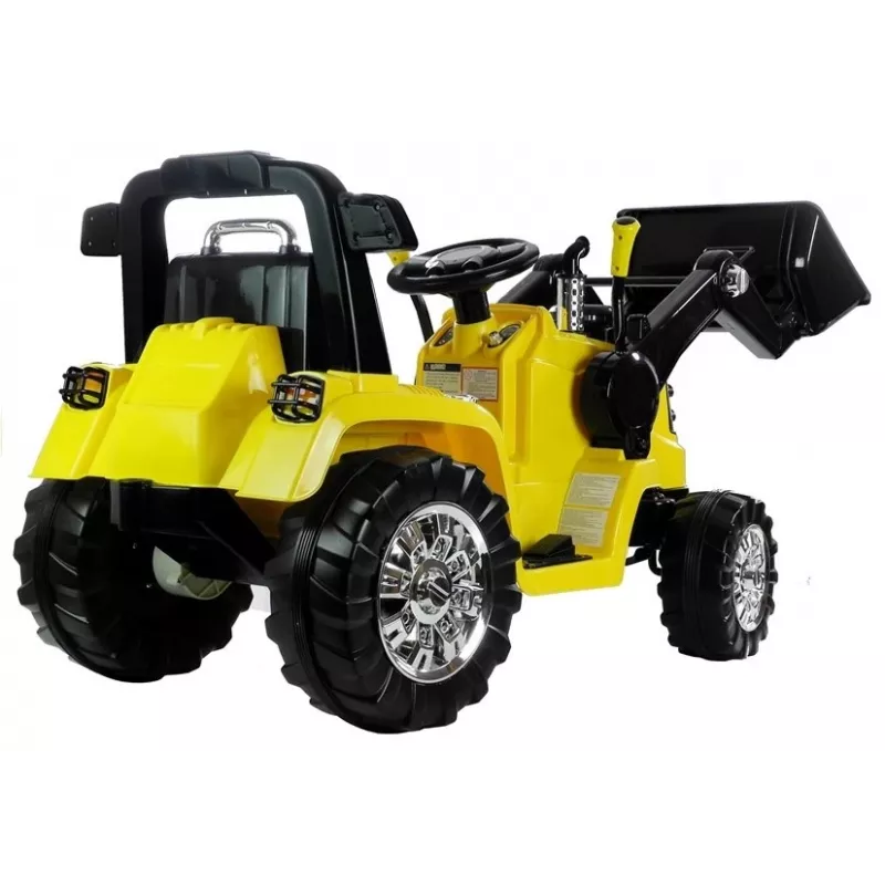Escavadora trator elétrico para criança PETMEX ZP1005 com pá móvel, Amarelo