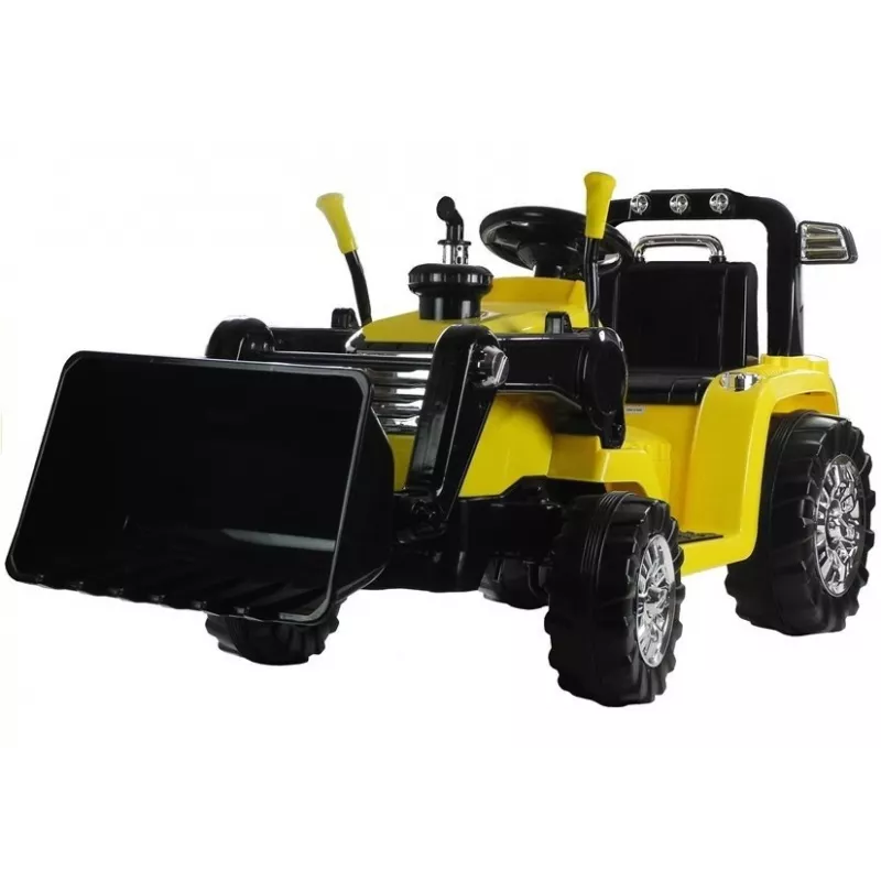 Escavadora trator elétrico para criança PETMEX ZP1005 com pá móvel, Amarelo