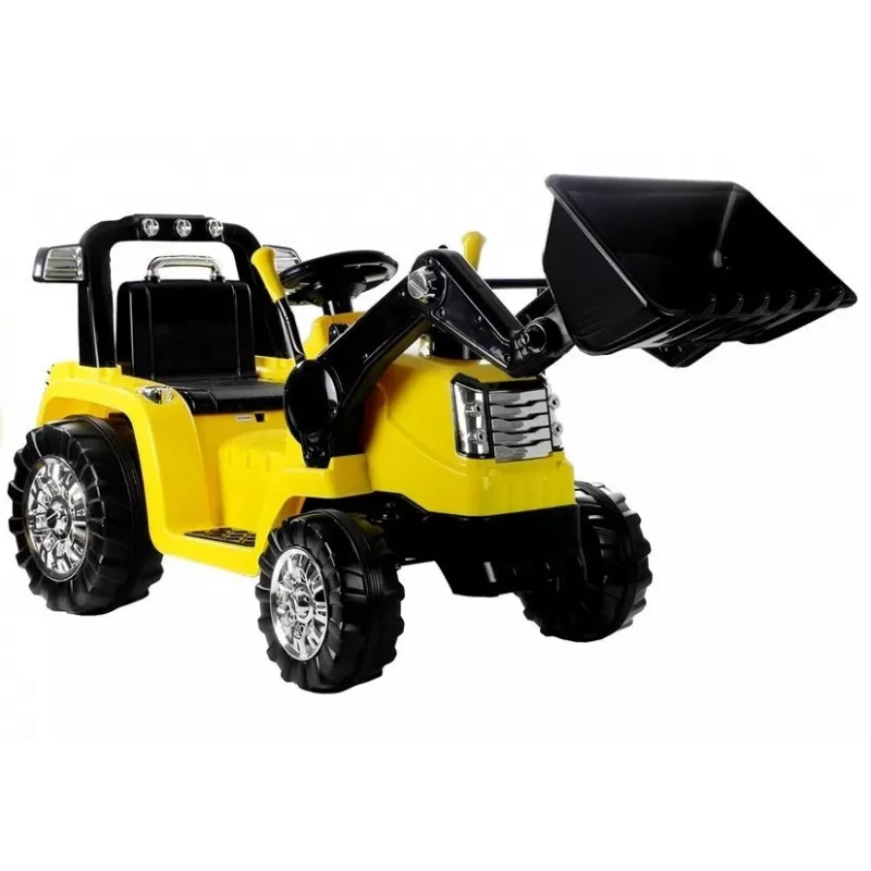 Escavadora trator elétrico para criança PETMEX ZP1005 com pá móvel, Amarelo