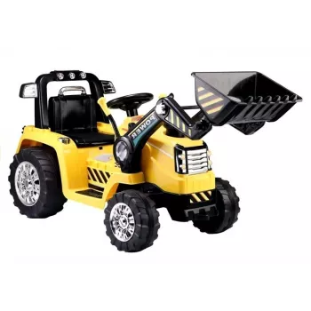 Escavadora trator elétrico para criança PETMEX ZP1005 com pá móvel, Amarelo