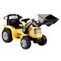 Escavadora trator elétrico para criança PETMEX ZP1005 com pá móvel, Amarelo