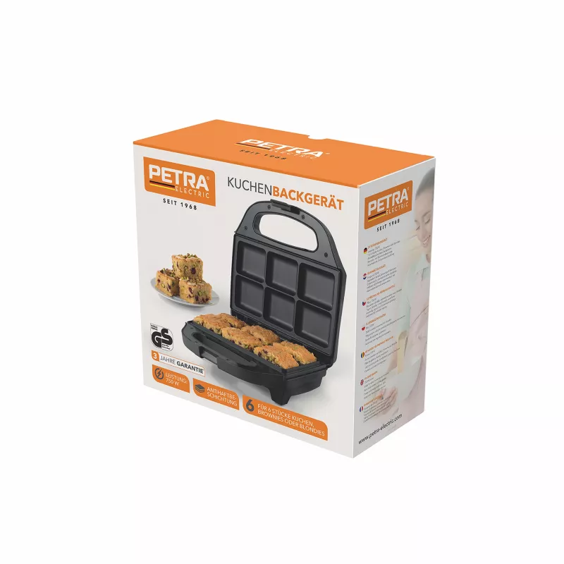 Petra PT5921DEKF Cake Maker – 7 minibolos/cupcakes/donuts, 700W, antiaderente, preto