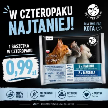 PETREPUBLIC Adult alabote e cavala comida húmida para gatos – 4x100g saquetas