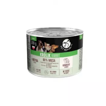 PETREPUBLIC Pedaços com coelho em molho Alimento húmido para cães – 10 x 200g