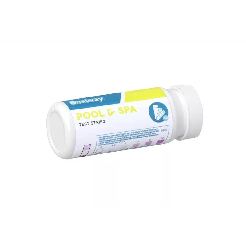 Testador de Piscina PH Bestway 58142 - 50 tiras de teste de água para cloro livre, pH, alcalinidade total