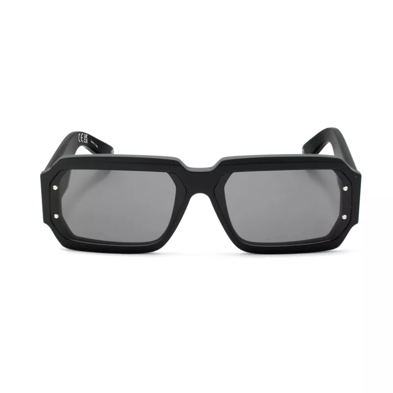 Óculos de sol PHILIPP PLEIN MAN SPP150-670703 retangulares, armação preta, lentes cinzentas, 67/11/145 mm