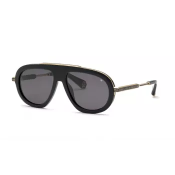 Óculos de sol PHILIPP PLEIN MAN SPP151M570700 preto acetato lente cinzenta 57mm