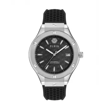 Relógio automático esqueleto de homem Philipp Plein PWUFA0125 44mm silicone preto