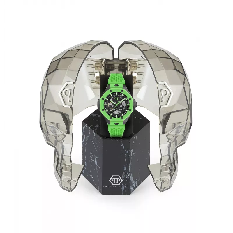 Philipp Plein relógio de homem automático PWPFA0624 46mm aço inoxidável preta silicone