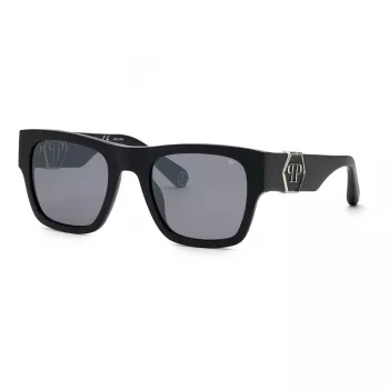 Óculos de sol de homem Philipp Plein SPP042M54703X - armação preta, lentes cinzentas, 54 mm