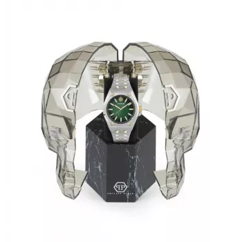 Relógio de homem Philipp Plein PWPMA0224 43mm mostrador preto bracelete de silicone