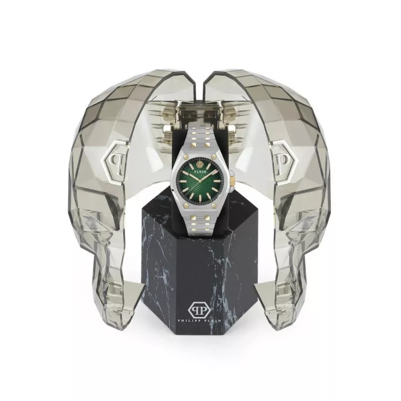 Relógio de homem Philipp Plein PWPMA0224 43mm mostrador preto bracelete de silicone