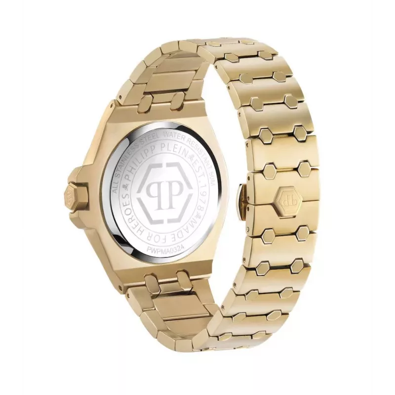 Philipp Plein relógio de homem PWPMA0324 43mm mostrador esqueleto preto bracelete de silicone