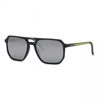 Óculos de sol Philipp Plein Sport para homem SSP032-58C02X armação de acetato preta lentes cinzentas 58/19/145 mm