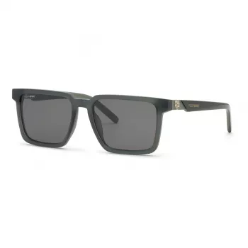 Óculos de sol Philipp Plein Sport para homem SSP034-566S8M preto/cinzento retangulares espelhados