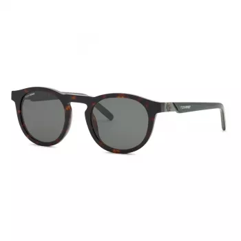 Philipp Plein Sport óculos de sol de homem SSP035-520722 armação retangular de acetato preta lentes cinzentas 52 mm