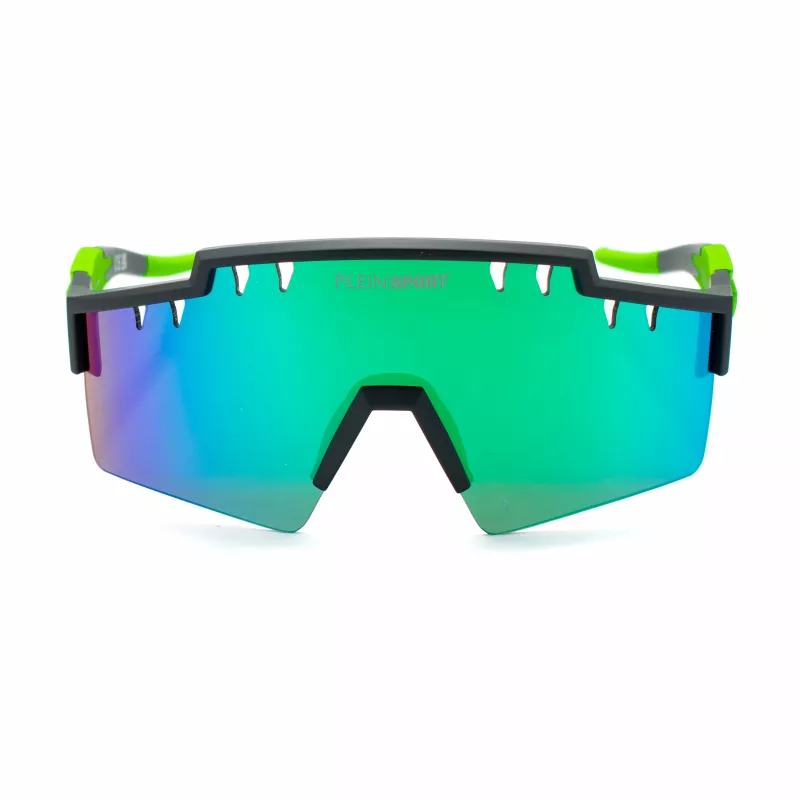 Óculos de sol de homem PHILIPP PLEIN SPORT SSP001-99U28V - Armação preta, lentes cinzentas, formato escudo
