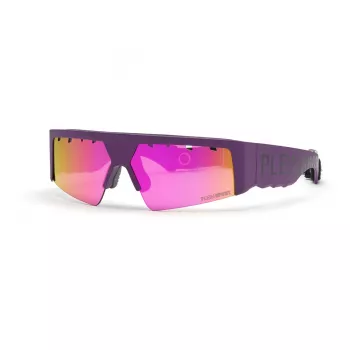 Philipp Plein Sport SSP006-71GEAV Óculos de sol de homem, armação preta, lentes cinzentas, 71/12/130 mm