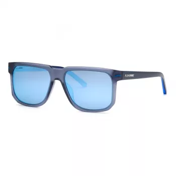 Óculos de sol Philipp Plein Sport SSP037-59UA1P para homem - Armação de acetato preta brilhante, lentes de policarbonato cinzento-fumo, 59/16/150 mm