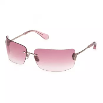 Philipp Plein SPP027V950A39 Óculos de sol quadrados de mulher - armação de acetato preta lentes cinzentas 95mm