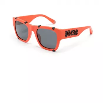 Philipp Plein SPP042W54V47F Óculos de sol retangulares de homem preto/cinzento 54/23/145 mm