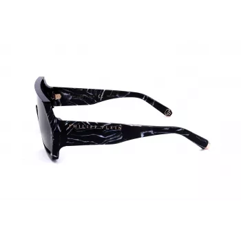 Óculos de sol de homem Philipp Plein SPP047-0Z21 armação preta lentes cinzentas 99mm