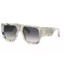 PHILIPP PLEIN SPP094M5409YL Óculos de sol de homem - Armação de acetato, lentes cinzentas, 54/18/145 mm