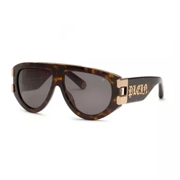 Óculos de sol de homem Philipp Plein SPP127V600722, armação preta brilhante, lentes fumadas, 60/13/145 mm