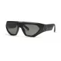 Óculos de sol retangulares de homem PHILIPP PLEIN SPP153-580U28, armação de acetato preta brilhante, lentes de policarbonato cinzentas fumadas, 58 mm