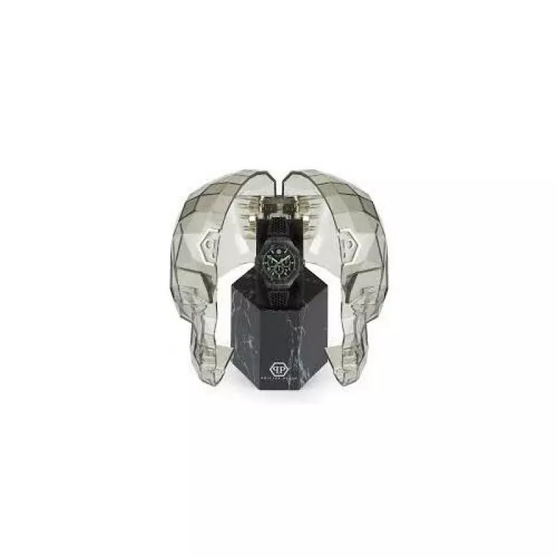 Philipp Plein The $keleton Relógio automático de homem PWPRA0624 46mm aço inoxidável silicone preto