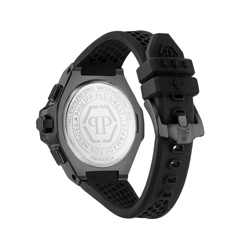 Philipp Plein The $keleton Relógio automático de homem PWPRA0624 46mm aço inoxidável silicone preto