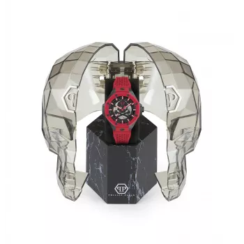 Relógio de quartzo de homem Philipp Plein The $kull King PWPFA0524 44 mm Silicone preto