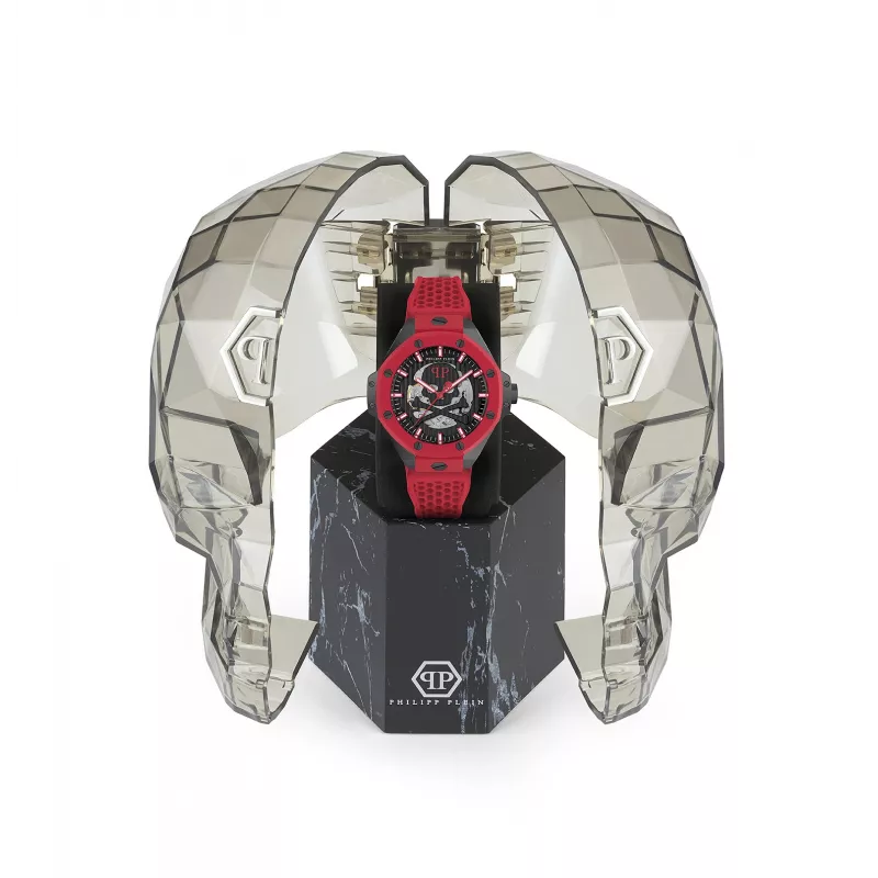 Relógio de quartzo de homem Philipp Plein The $kull King PWPFA0524 44 mm Silicone preto