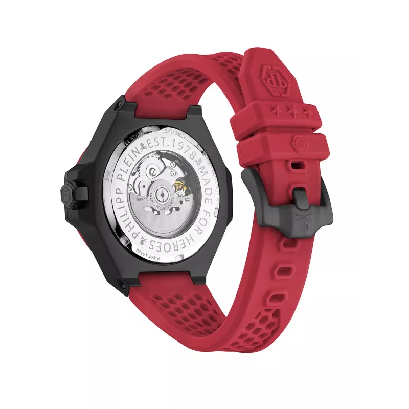 Relógio de quartzo de homem Philipp Plein The $kull King PWPFA0524 44 mm Silicone preto