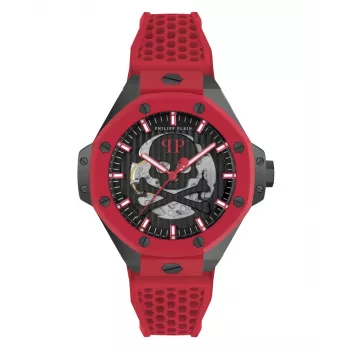 Relógio de quartzo de homem Philipp Plein The $kull King PWPFA0524 44 mm Silicone preto