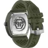 Philipp Plein The $kull Relógio de homem PWVBA0223 44mm aço inoxidável quartzo mostrador preto bracelete de silicone