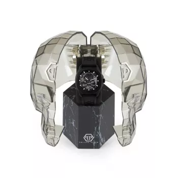 Relógio automático de homem Philipp Plein The Skeleton PWRAA0923 42mm silicone preto