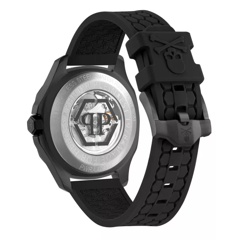 Relógio automático de homem Philipp Plein The Skeleton PWRAA0923 42mm silicone preto