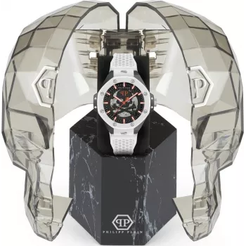 Philipp Plein The Skeleton Relógio Automático Homem PWPFA0724 46mm Silicone Preto