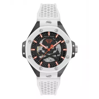 Philipp Plein The Skeleton Relógio Automático Homem PWPFA0724 46mm Silicone Preto