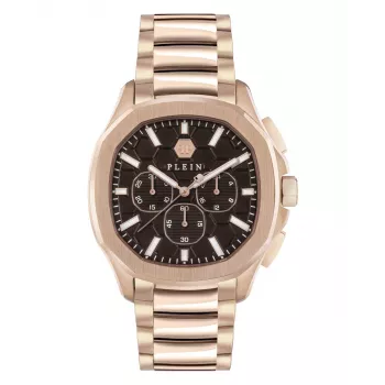 Relógio de quartzo de homem Philipp Plein The Skeleton PWSAA0623 44mm Bracelete de silicone preto