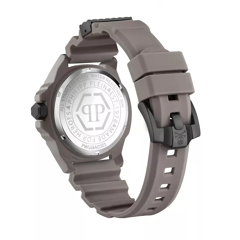 Relógio de homem Philipp Plein The Skeleton PWUBA0323 44mm Black IP aço inoxidável silicone