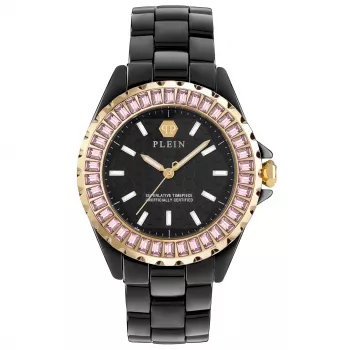 Philipp Plein The Skull Relógio de Quartzo Mulher 38mm Aço Inoxidável Preto Silicone PWPPA0324