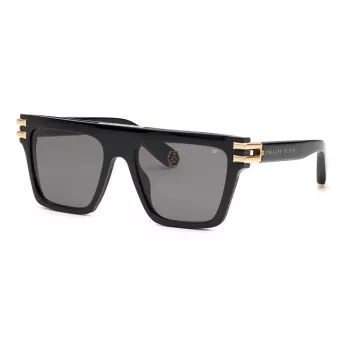 Óculos de sol unissexo PHILIPP PLEIN SPP108M560700 - armação preta, lentes cinzentas, 56 mm