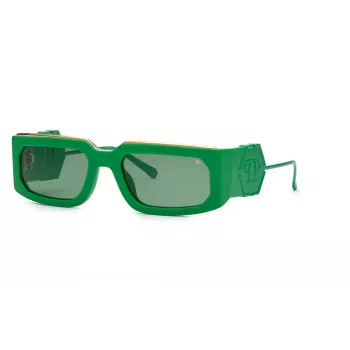 PHILIPP PLEIN Óculos de sol unissexo SPP119M580859 - Armação preta, lentes cinzentas, 58 mm