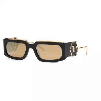 Óculos de sol unissexo PHILIPP PLEIN SPP119M58700G - Armação preta, lentes cinzentas degradê, 58 mm